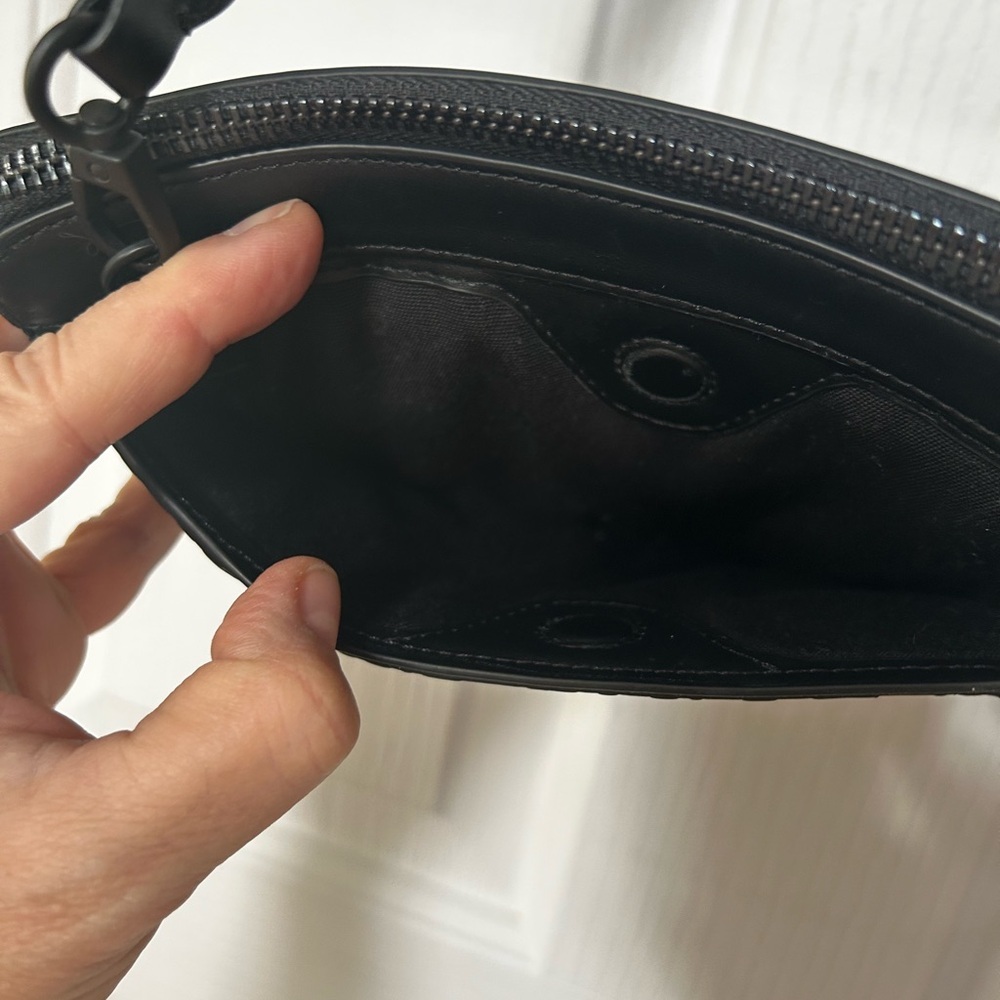 NWT PAUL SMITH Real Leather Shadow Stripe Crossbody Bag, Unisex, Black - Picture 6 of 7